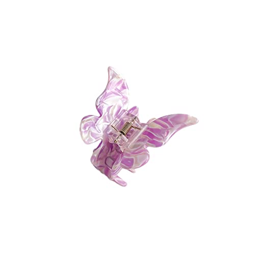 Butterfly Clip,Schmetterling Haarklammern Haarspangen Kleine Haarklauenclips Haifischclip,Haarklammer für Dickes Haar,Anti-Rutsch-Haarspange,Stylingaccessoires für Frauen Mädchen,Wassermuster lila von Duories