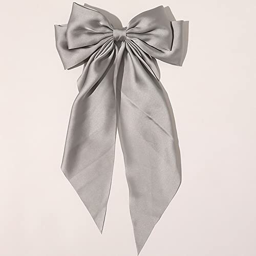 Große Haarklammer, 40CM Lange Elegante Stoff Haarschleifen Clip Haarnadelschleife,Damen Haarspangen Haarschmuck Haarclip Haar-Accessoires für Frauen Mädchen Dicke Haar Dünne Haar,Grau von Duories