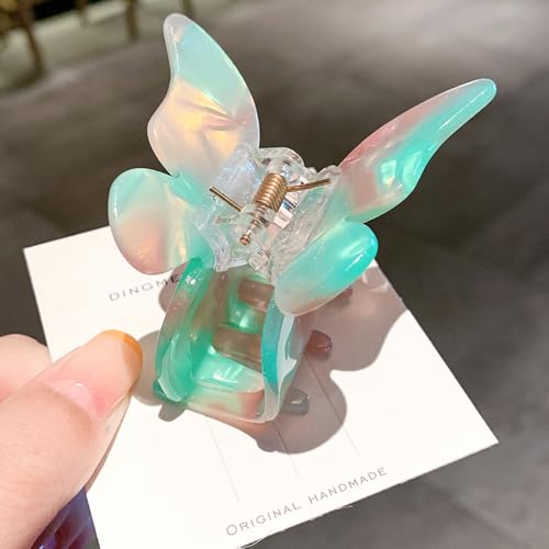 Schmetterling Haarklammern Haarspangen Kleine Haarklauenclips,Glitzer Muschel Marmor Leoparden Haar Fänger Kiefer Klemme Haar Jaw Clips Haarstyling-Zubehör Haarschmuck für Damen Mädchen,Grün #1 von Duories