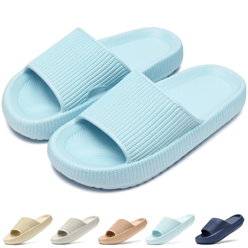 Duovodu Kinder Badelatschen Jungen Mädchen EVA Badeschlappen Weiche Dicke Sohle Wolken Schlappen Rutschfest Dusch Badeschuhe Sommer Strand Pool Rutsche Sandalen von Duovodu