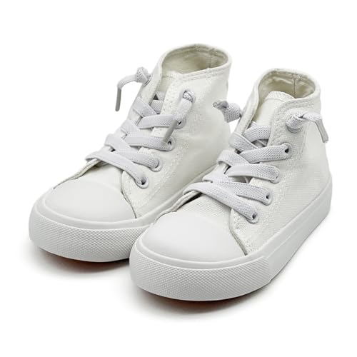 Duovodu Kinder High-Top Turnschuhe Jungen Mädchen Segeltuchschuhe lässig leichte Canvas Sportschuhe mit Verstellbare Riemen von Duovodu