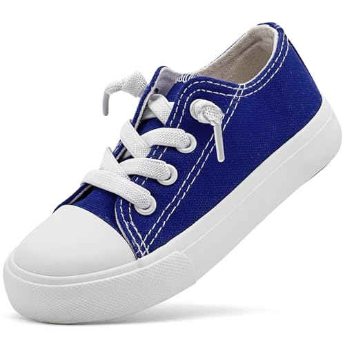 Duovodu Kinder Turnschuhe Jungen Segeltuchschuhe Mädchen Canvas Sneaker Unisex Freizeitschuhe Klassische Verstellbare Riemen Sportschuhe von Duovodu
