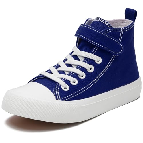Duovodu Kinder Turnschuhe Mädchen High-Top Segeltuchschuhe Sneakers Jungen Klassische verstellbare Riemen Walking Canvas Sportschuhe von Duovodu