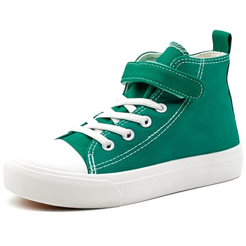 Duovodu Kinder Turnschuhe Mädchen High-Top Segeltuchschuhe Sneakers Jungen Klassische verstellbare Riemen Walking Canvas Sportschuhe von Duovodu