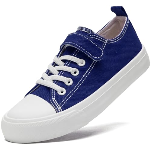 Duovodu Kinder Turnschuhe Mädchen Segeltuchschuhe Jungen Canvas Sneaker lässig leichte Schuhe mit Verstellbare Riemen von Duovodu