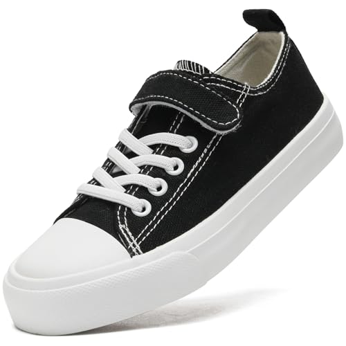 Duovodu Kinder Turnschuhe Mädchen Segeltuchschuhe Jungen Canvas Sneaker lässig leichte Schuhe mit Verstellbare Riemen von Duovodu