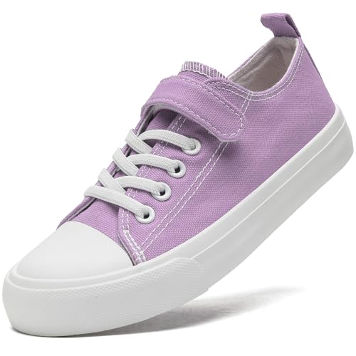 Duovodu Kinder Turnschuhe Mädchen Segeltuchschuhe Jungen Canvas Sneaker lässig leichte Schuhe mit Verstellbare Riemen von Duovodu