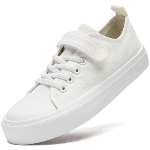 Duovodu Kinder Turnschuhe Mädchen Segeltuchschuhe Jungen Canvas Sneaker lässig leichte Schuhe mit Verstellbare Riemen von Duovodu