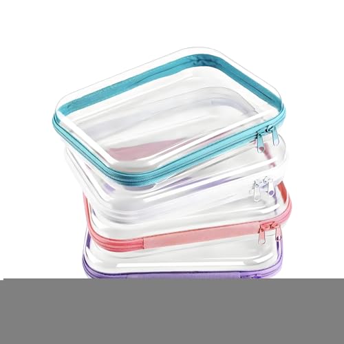 Duqulle Klare Reißverschlussbeutel,Klare Organizer Taschen Mit Reißverschluss | 4 Stück Reiseorganizer Für Toilettenartikel Stifteetui Damen Reisezubehör Outdoor Camping Strandurlaub Badezimmer von Duqulle