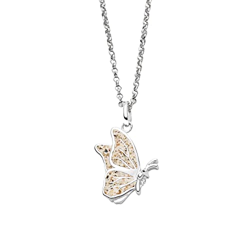 DUR Schmuck Kette BUTTERFLY Strandsand Silber 925/- rhodiniert 45cm (K2872) von DUR