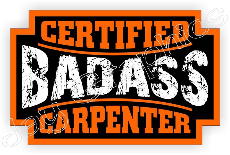 10Er-Pack Badass Carpenter Lustige Schutzhelm-Aufkleber Motorrad-Schweißerhelm-Abziehbilder | Werkzeugkasten Arbeiter Vorarbeiter Bossman Zimmerei von DuraDecalsUSA