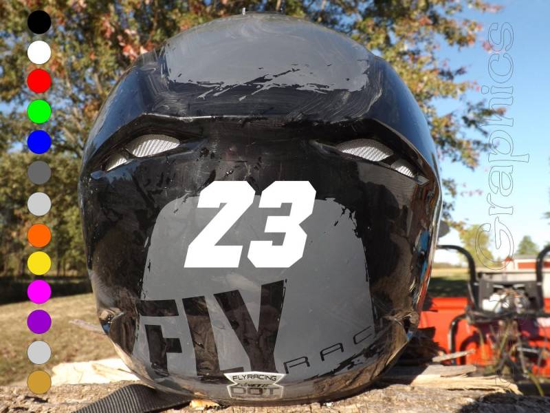 Paar ~ 2 "Benutzerdefinierte Helm Nummer Aufkleber | Personalisierter # Vinyl Dirt Bike Motorrad Helme Football Baseball Motocross von DuraDecalsUSA