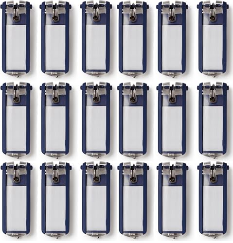 Durable Schlüsselanhänger Key Clip, einfach aufklappen & beschriften, farbig sortiert, (Blau, 18er Set) von Durable