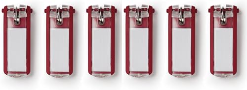 Durable Schlüsselanhänger Key Clip, einfach aufklappen & beschriften, farbig sortiert, (Rot, 12er Set) von Durable