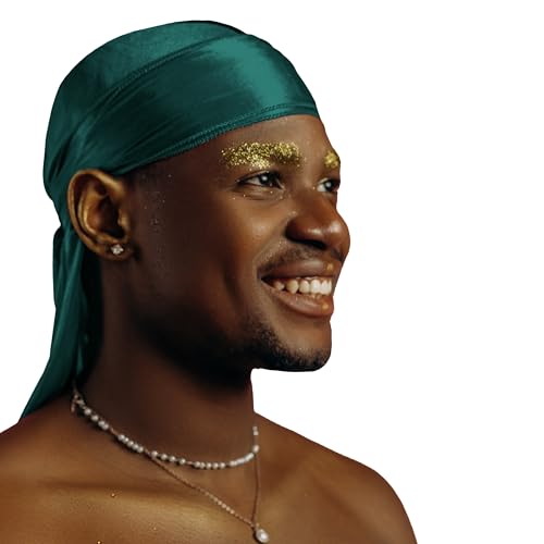 DuragPro Seiden-Durag für Damen und Herren, seidiger Satin-Flicken, Grün , Large von DuragPro