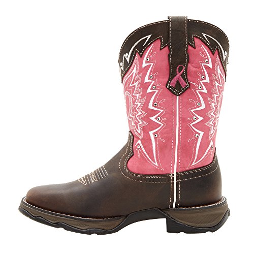 Durango Lady Rebel 10 Zoll Pull-on RD3557 Westernstiefel, Dunkelbraun/Pink, 37.5 EU von Durango