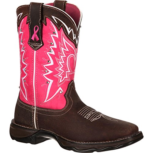 Durango Lady Rebel 10 Zoll Pull-on RD3557 Westernstiefel, Dunkelbraun/Pink, 38.5 EU von Durango