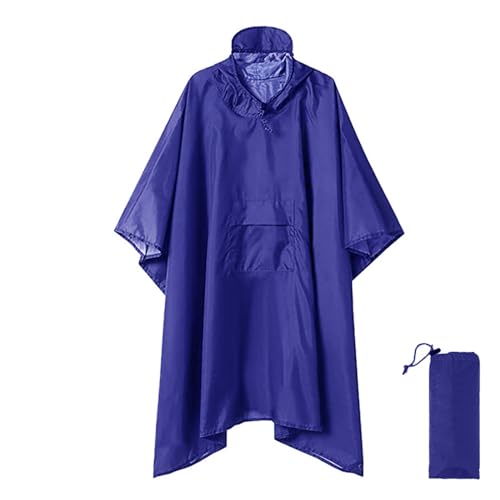 Regenponcho 3 in 1 Regencape Regenjacke Wasserdichter Multifunktional regenschutz Regencape Regenponcho Festival Poncho Regen Damen Regenponcho Herren für Fahrrad Wandern Trekking (blau) von Durdiiy