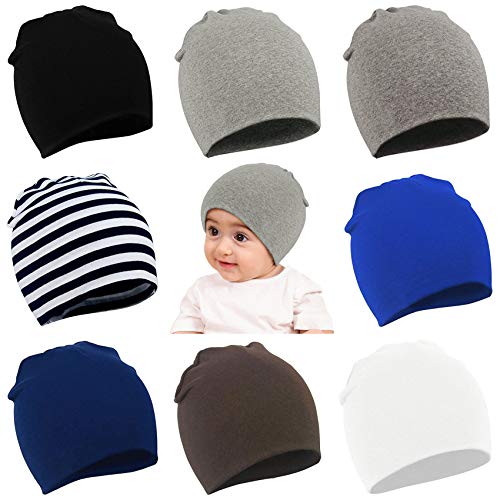 Durio Baby Mütze Jungen Mädchen Unisex Babymütze Kleinkind Wendemütze Jersey Slouch Beanie Mütze Infant Hut 8er Pack Farbmischung A 0-12 Monate von Durio