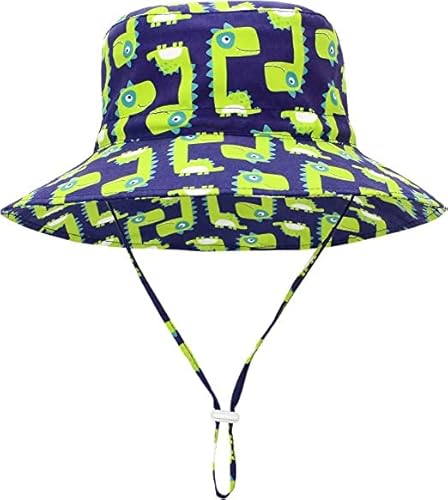 Durio Baby Sonnenhut Kinder Sonnenhüte UV Schutz Breite Krempe Fischerhut Hut Sonnenschutz Unisex Junge Mädchen Kleinkind Dinosaurier C 1-2 Jahre von Durio