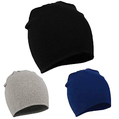 Durio Unisex Baby Mütze Hut Mädchen Junge Babymütze Kleinkind Wendemütze Jersey Slouch Beanie Erstlingsmützen 3er Pack Farbmischung B 0-12 Monate von Durio