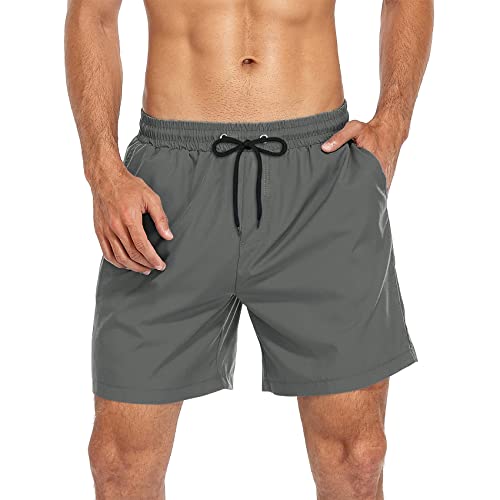 Durio Badehose Herren Hose Männer Schnelltrockend Strand Schwimmhose Badeshorts Kurze Grau 2XL von Durio