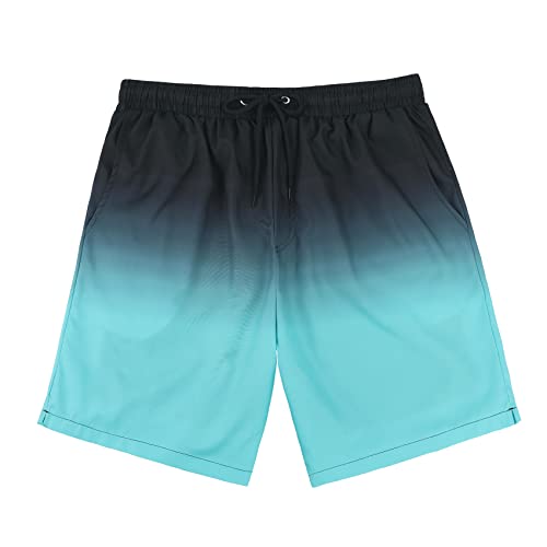 Durio Badehose Herren Hose Männer Schnelltrockend Strand Schwimmhose Badeshorts Kurze Schwarz-Blauer Farbverlauf M von Durio