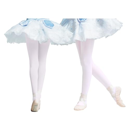 Durio Ballettstrumpfhose Mädchen Strumpfhose Baby Elastisch Tanzstrumpfhose Anti-Rutsch Weiß und Weiß 3-6 Jahre von Durio