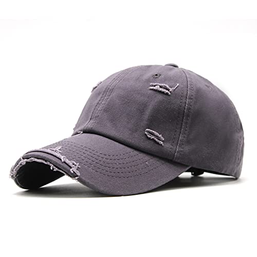 Durio Basecap Damen Baseball Cap Herren Kappe Vintage Unisex Freizeit Baumwolle Sonnenschutz Verstellbar Waschbar Outdoor Erwachsenen Schwarz Grau von Durio