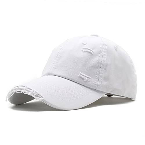 Durio Basecap Damen Baseball Cap Herren Kappe Vintage Unisex Freizeit Baumwolle Sonnenschutz Verstellbar Waschbar Outdoor Erwachsenen Weiß von Durio