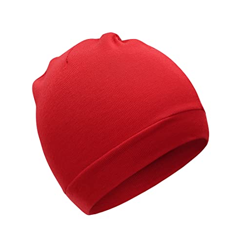 Durio Baumwoll Baby Mütze Erstlingsmützen für Neugeborene Slouch Beanie Jungen Mädchen Unisex für 0-4 Jahre Rot 0-12 Monate (Tag Size S) von Durio