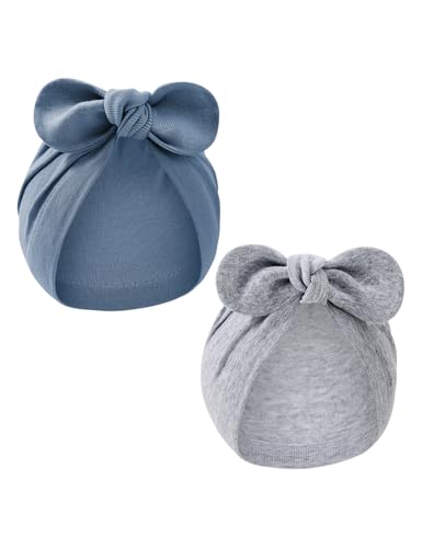 Durio Baumwolle Baby Mütze 0-24Monate Erstlingsmützen Neugeborene Mädchen Jungen Baby Beanie Newborn Mütze Mit Band von Durio