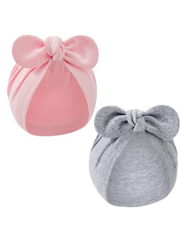 Durio Baumwolle Baby Mütze 0-24Monate Erstlingsmützen Neugeborene Mädchen Jungen Baby Beanie Newborn Mütze Mit Band von Durio