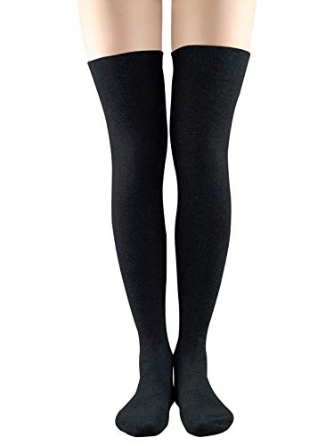 Durio Damen Overknees Strümpfe Nicht Rutschen Tigh high socks Oberschenkel hohe Socken mit Anti-Rutsch-Matte Karneval Fasching Accessoire Halloween Kostüme Strümpfe Socken Einheitsgröße von Durio