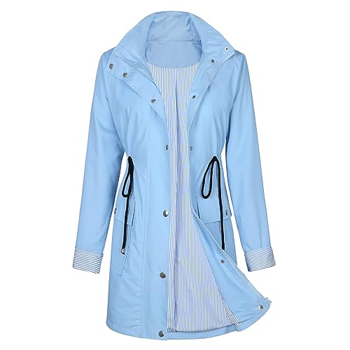 Durio Damen Regenjacke Windbreaker Wasserdicht Atmungsaktiv Wanderjacke Outdoor Jacken Leichte Windjacke Geeignet für Reisen, Klettern, Wandern und Radfahren von Durio