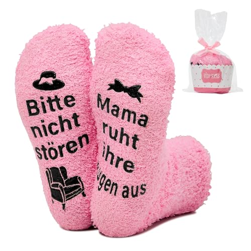 Durio Geschenk für Mama Lustige Socken mit Spruch, perfekt für Geburtstag und Muttertag Socken mit Spruch Bitte Nicht Stören von Durio