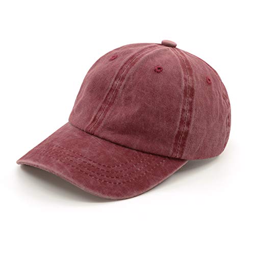 Durio Kids Kinder Baseball Cap Basecap Kappe Mütze Unisex Jungen Mädchen Kleinkind verstellbar Größe für 3-8 Jahre Alt Einheitsgröße Rot von Durio