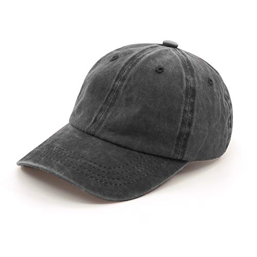 Durio Kids Kinder Baseball Cap Basecap Kappe Mütze Unisex Jungen Mädchen Kleinkind verstellbar Größe für 3-8 Jahre Alt Schwarz A Einheitsgröße von Durio