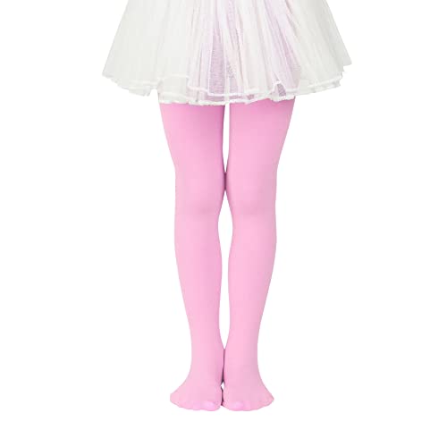 Durio Kinder Mädchen Strumpfhose Ballett Tanz Student Training Tanzstrumpfhose mit Fuß Kinderstrumpfhose Fleisch Rosa 9-14 Jahre von Durio