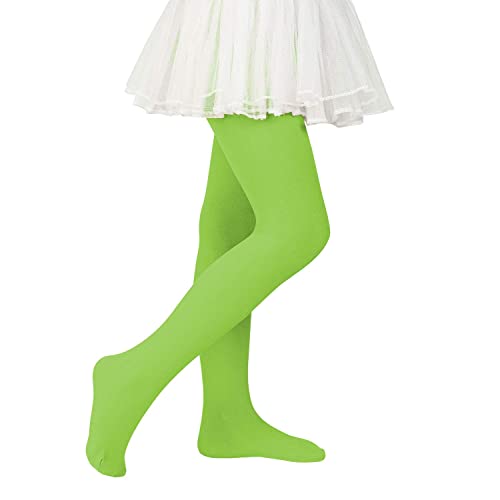 Durio Kinder Mädchen Strumpfhose Ballett Tanz Student Training Tanzstrumpfhose mit Fuß Kinderstrumpfhose Fluoreszierendes Grün 1-3 Jahre von Durio