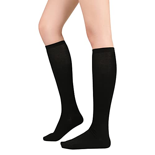 Durio Kniestrümpfe Damen Winter Hohe Socken Damen Thermo Lange Strümpfe Damen Warme Lange Socken Schwarz Einheitsgröße von Durio