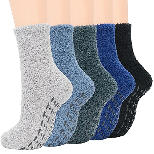 Durio Kuschelsocken Damen Stoppersocken Fuzzy Warm Wintersocken Weich Flauschigsocken 5 Paare B von Durio