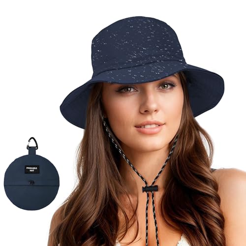 Durio Regenhut Damen Wasserdicht Fischerhut Damen Herren Anglerhut Bucket Hat Sonnenhut Faltbar Tragbar Outdoor Sommerhut Marineblau von Durio