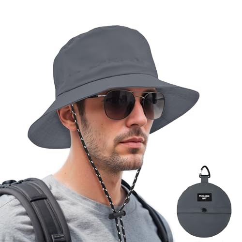 Durio Regenhut Unisex Wasserdicht Bucket Hat Sommerhut Herren Anglerhut Neutraler Sonnenhut Outdoor Hut Verstellbarer Fischerhut für Damen und Herren von Durio