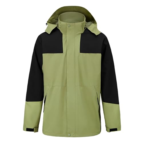 Durio Regenjacke Herren Wasserdicht atmungsaktiv fahrrad regenjacke softshelljacke herren Kapuze Regenjacke Grün S von Durio