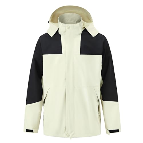 Durio Regenjacke Herren Wasserdicht atmungsaktiv fahrrad regenjacke softshelljacke herren Kapuze Regenjacke Weiß XL von Durio