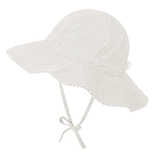 Durio Sonnenhut Baby Mädchen Jungen Kinder Sonnenschutz UPF 50 Sommer Kinderhut Fischerhut mit Breite Krempe Beige 2-4 Jahre von Durio