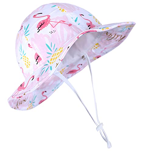 Durio Sonnenhut Baby Mädchen Jungen Kinder Sonnenschutz UPF 50 Sommer Kinderhut Fischerhut mit Breite Krempe Rosa 12-24 Monate von Durio