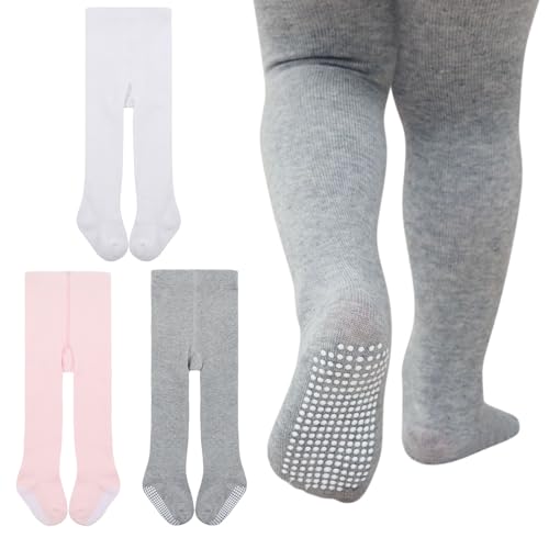 Durio Strumpfhose Baby Baumwolle Kinderstrumpfhose Mit Stopper Anti-Rutsch Warme Strümpfe Leggings von Durio