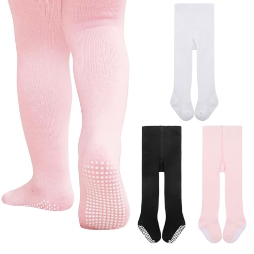 Durio Strumpfhose Baby Baumwolle Kinderstrumpfhose Mit Stopper Anti-Rutsch Warme Strümpfe Leggings von Durio